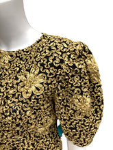 Load image into Gallery viewer, Made in France Size S/M Gold &amp; black Top