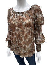 Load image into Gallery viewer, calypso Size Small Brown Print Top