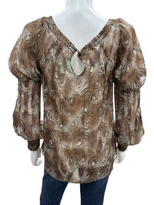 calypso Size Small Brown Print Top