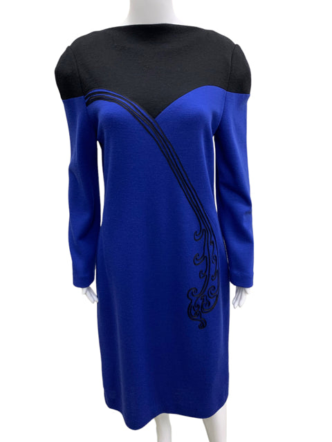Size 10 Blue & Black Vintage Dress