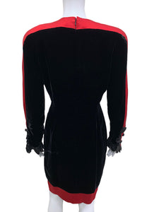 POLATOF-Italian Designer Black & Red Size Medium Dress