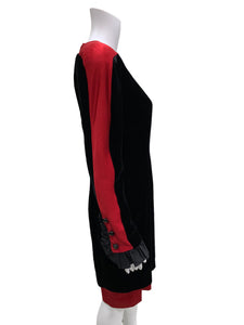 POLATOF-Italian Designer Black & Red Size Medium Dress