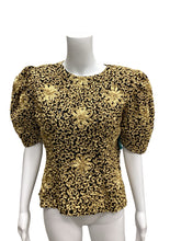 Load image into Gallery viewer, Made in France Size S/M Gold &amp; black Top