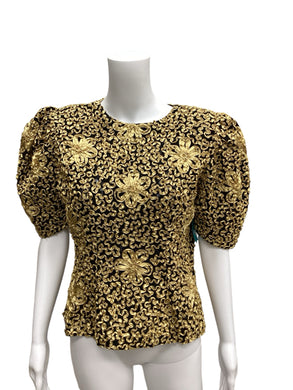 Made in France Size S/M Gold & black Top