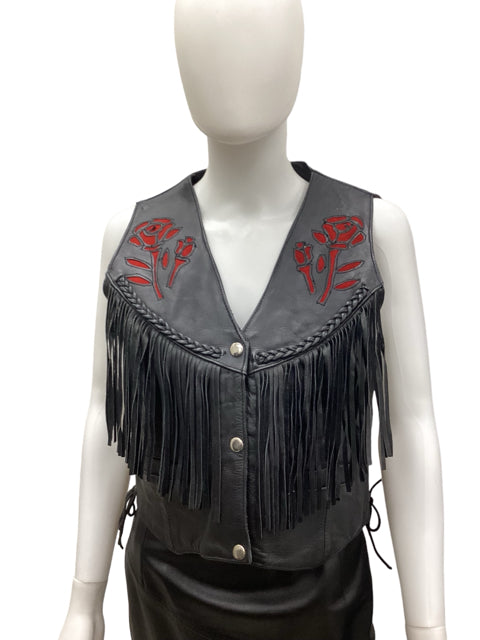 UNIK-Vintage Size Medium Black & Red Vest