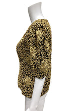 Load image into Gallery viewer, Made in France Size S/M Gold &amp; black Top