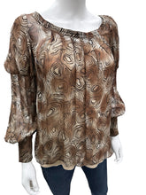 Load image into Gallery viewer, calypso Size Small Brown Print Top