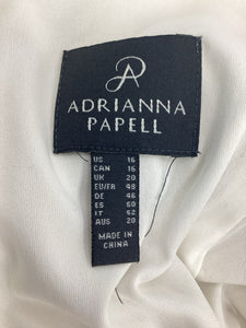 Adrianna Papell Size 16 White & Silver Dress