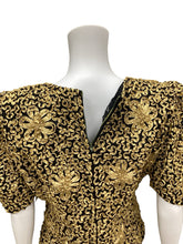 Load image into Gallery viewer, Made in France Size S/M Gold &amp; black Top