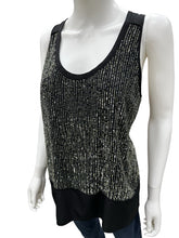 Load image into Gallery viewer, eileen fisher Size Medium black &amp; Silver Top