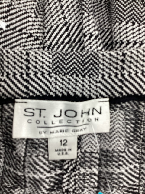 St John Size 12 Black & White Skirt