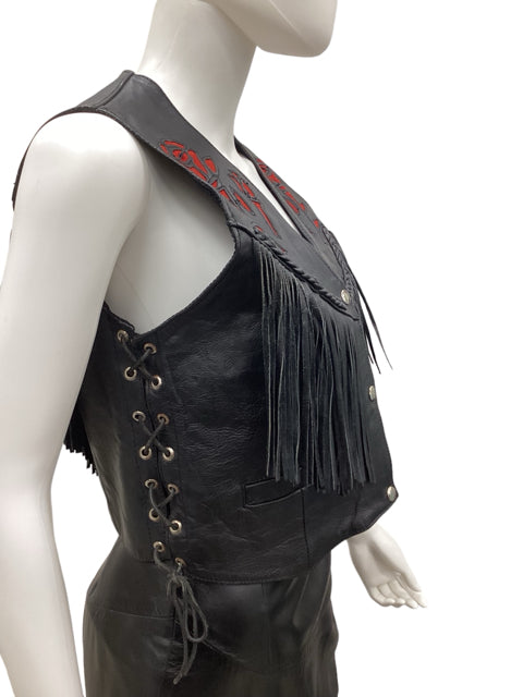 UNIK-Vintage Size Medium Black & Red Vest