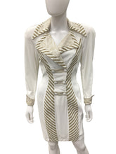 Load image into Gallery viewer, CACHE Size Small white &amp; gold Dress